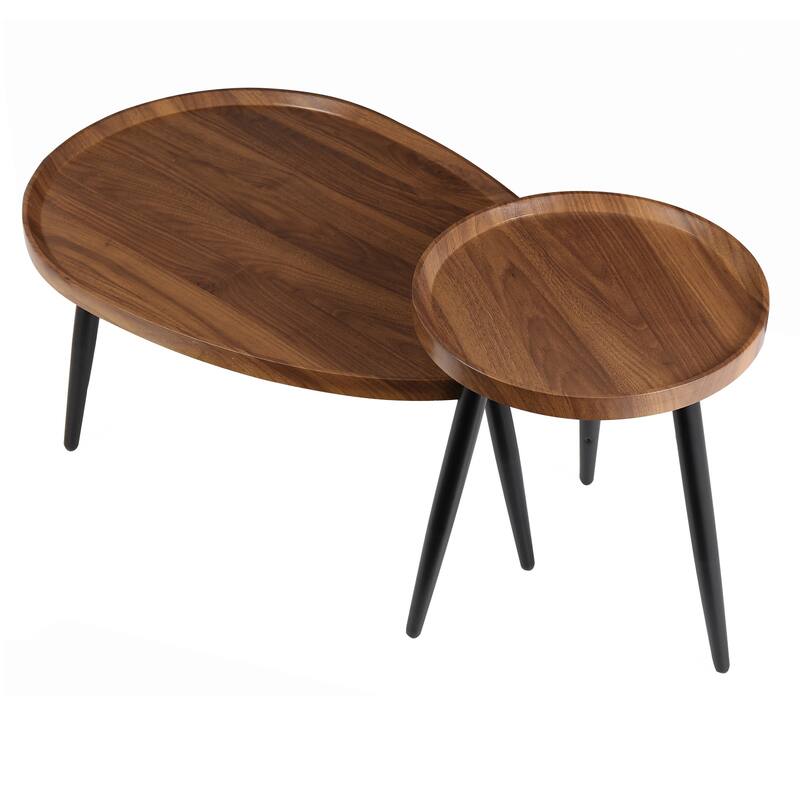 Round Oval Nesting Coffee Table Set