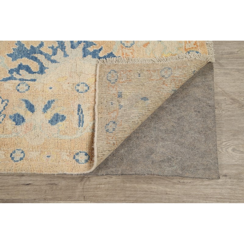 Geometric Turkish Authentic Oushak Oriental Wool Area Rug Handmade - 7'4" x 9'2"