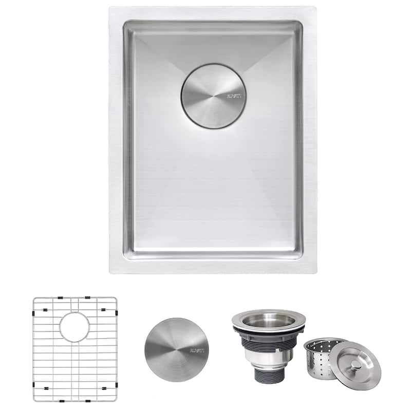 Ruvati 16 x 18 inch Undermount Bar Prep Tight Raduis 16 Gauge Kitchen Sink Stainless Steel Single Bowl - RVH7116