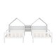 preview thumbnail 26 of 26, Double Twin Size Platform Bed with House-Shaped Headboard and Built-in Nightstand, Grey - Functional Design for Kids' Rooms
