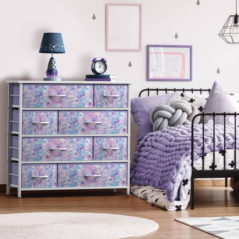 Dresser w/ 8 Drawers Furniture Storage & Night Stand Table for Bedroom