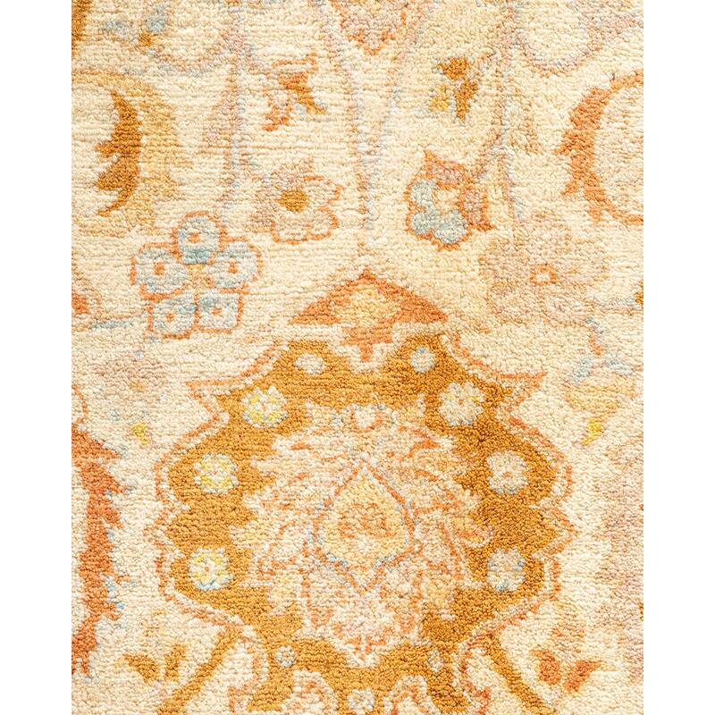 Overton Handknotted Wool Traditional Oriental Ivory Area Rug - 6' x 9'