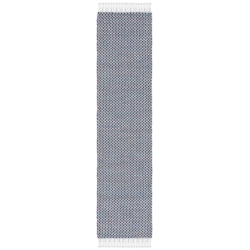SAFAVIEH Handmade Montauk Wakely Casual Rug - 2'3" x 9' Runner - Blue/Black