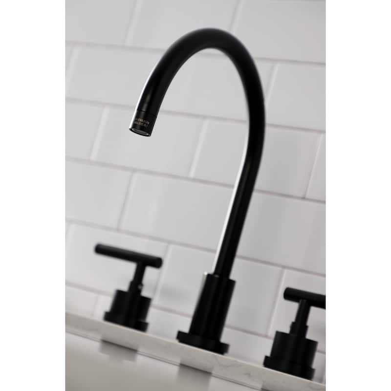 Kingston Brass Kaiser Widespread Kitchen Faucet with Brass Sprayer