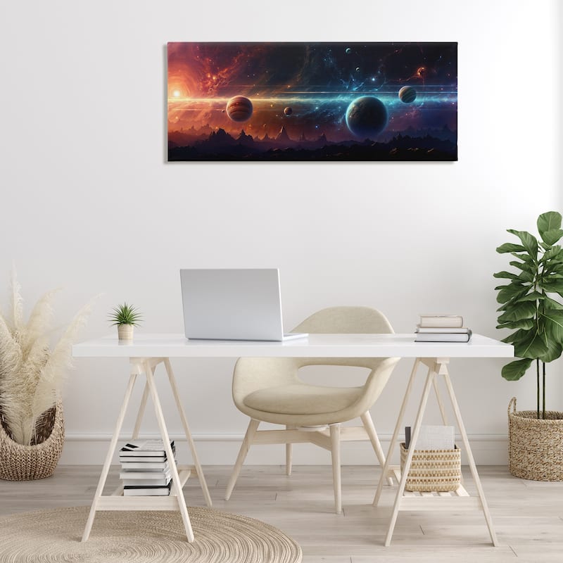 Stupell Surreal Planets over Crags Canvas Wall Art Design By Wumples
