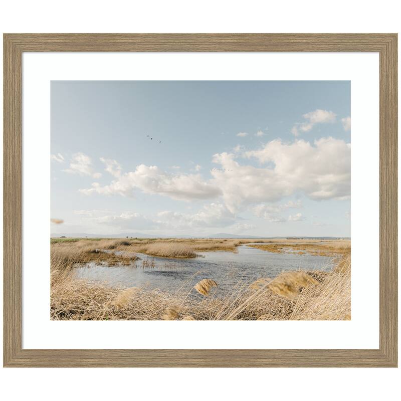 Kate and Laurel Framed Art Marshland by Crystal Lynn Collins - 26x22 - Brown