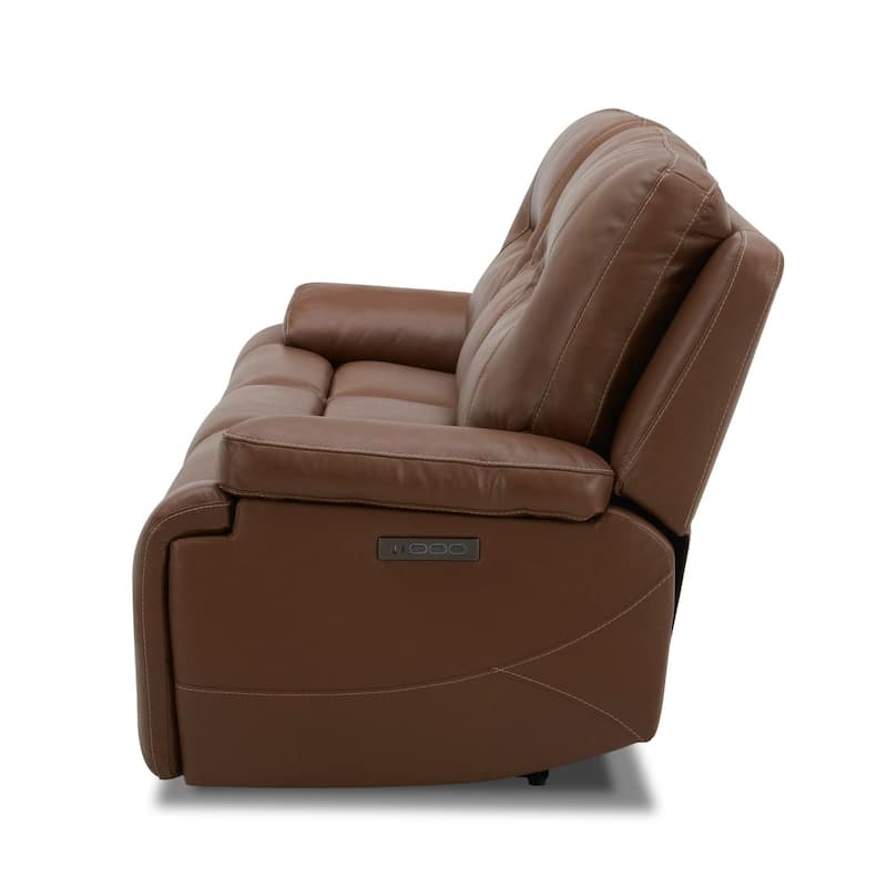 Liberty Furniture Cameron Power Reclining Sofa Brown Leather - Width 89 x Depth 39 x Height 41