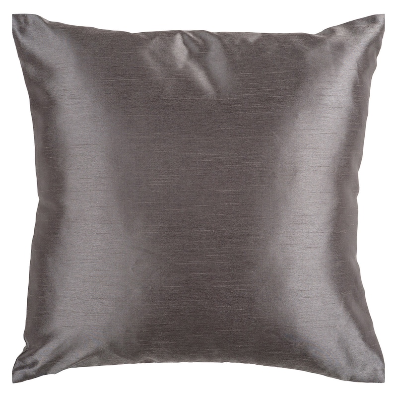 Artistic Weavers Decorative Chic 18-inch Square Solid Throw Pillow Cover with Poly Insert - Charcoal