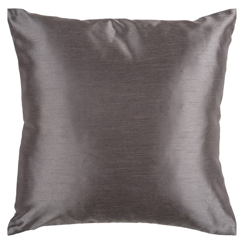 Artistic Weavers Decorative Chic 18-inch Square Solid Throw Pillow Cover with Poly Insert - Charcoal