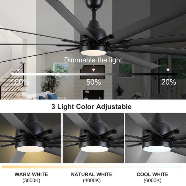 Fanbulous 65 Inch Ceiling Fans with Lights and Remote, Walnut Indoor/Outdoor Ceiling Fan with