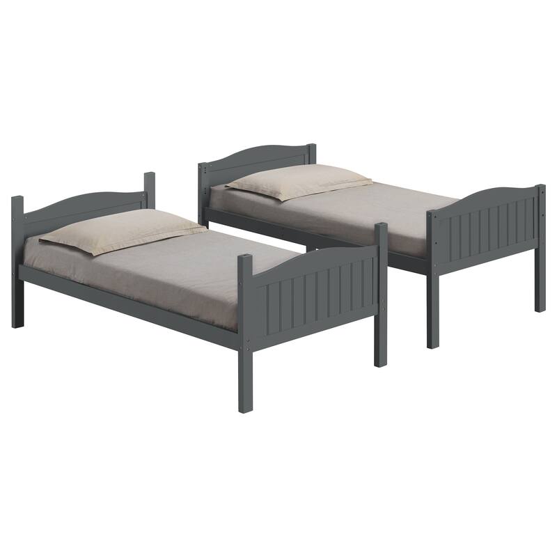 Arlo Transitional Wood Frame Bunk Bed with Ladder
