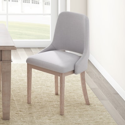 Wooden Dining Chairs Set of 2, Linen Upholstered Accent Kitchen Chair Dining Room Chairs, Farmhouse Style Dining Chair