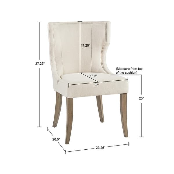 dimension image slide 1 of 3, Madison Park Fillmore Upholstered Wingback Dining Chair