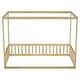 preview thumbnail 18 of 25, Twin Size Mattresses Canopy Bed Frame with Fence, Guardrails, Playroom Floor Bed Kids Four Corner Beds for Children's Room