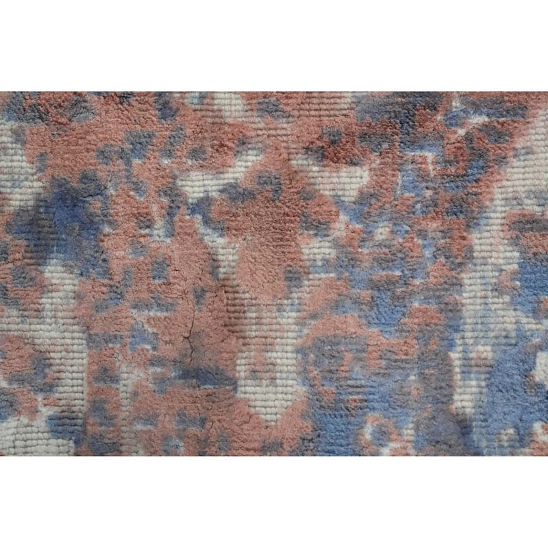 Hand Knotted Oriental Viscose Silk Carpet Modern Abstract Multi-Colored Abstract Area Rug - 8' 0'' X 5' 7''