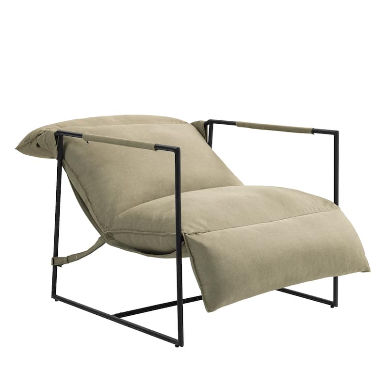 Metal Sling Accent Chair Armchair with Adjustable Headrest