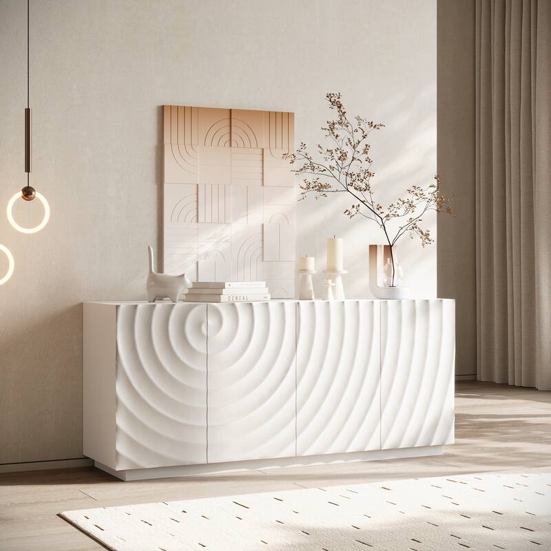 Buffet Cabinet,Modern Accent Storage Sideboard - White