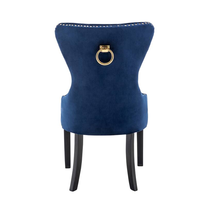Porthos Home Caja Tufted Velvet Dining Chairs with Rubberwood Legs, Set of 2
