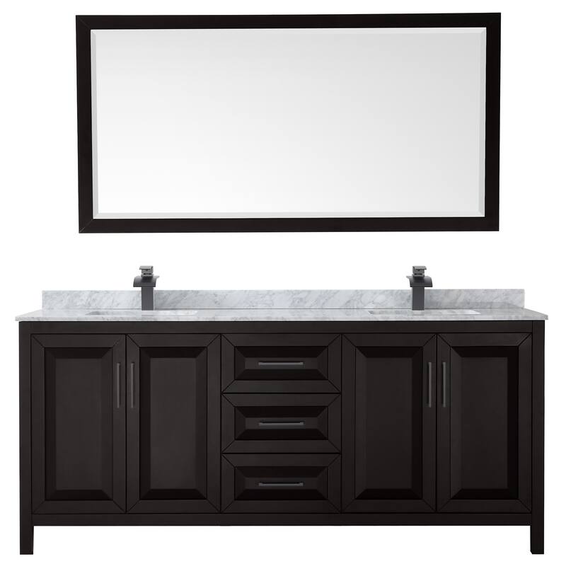 Daria 80-inch Double Vanity, Marble Top, 70-inch Mirror