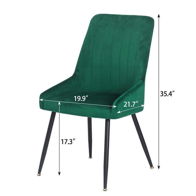 Adeco Set of 2 Accent Dining Chairs, Modern Elegant Velvet Chair