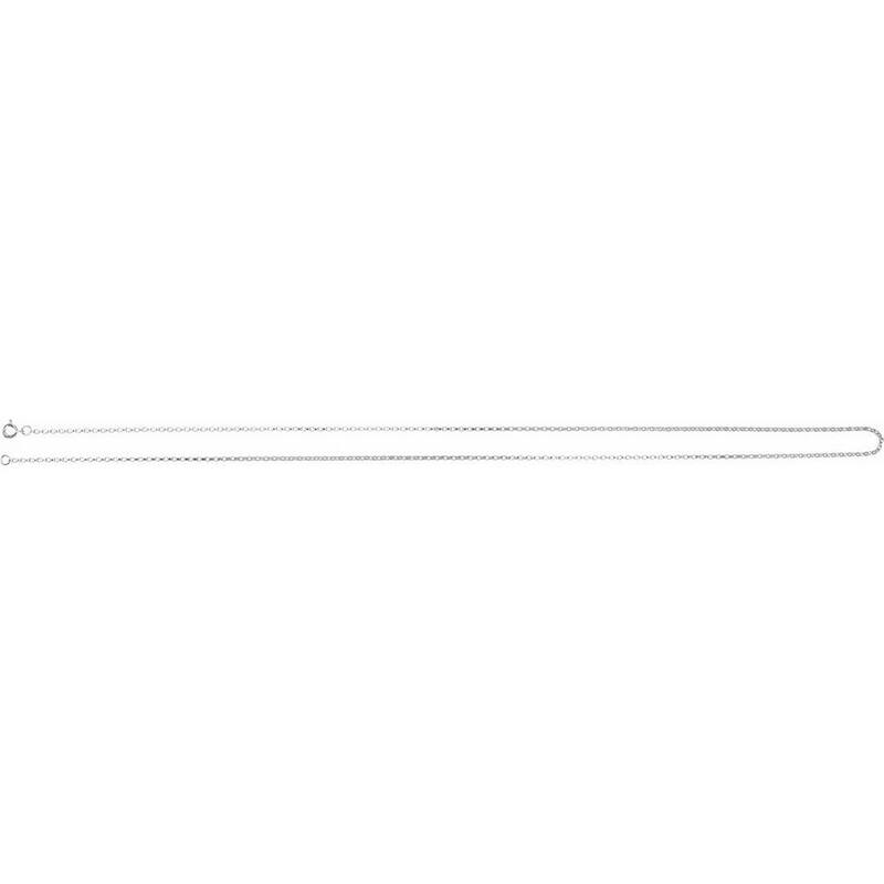 Curata 14k White Gold 1.1mm Rolo Chain Necklace (Spring-ring)
