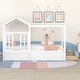 preview thumbnail 1 of 6, White Twin Size House Bed with Roof Window and Drawer Twin - White