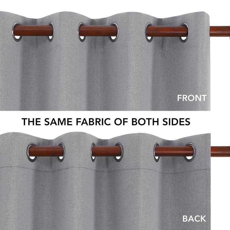 Deconovo Total Blackout Faux Linen Curtains 2 Panels