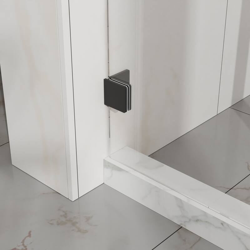 60" W x 72" H Sliding Shower Door, Frameless Sleek Glass Shower Door, 1/4" (6mm) Thick Tempered Clear Glass