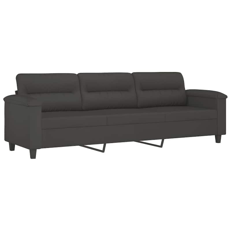 vidaXL Couch Modern Accent Upholstered Chair with Footstool Microfiber Fabric