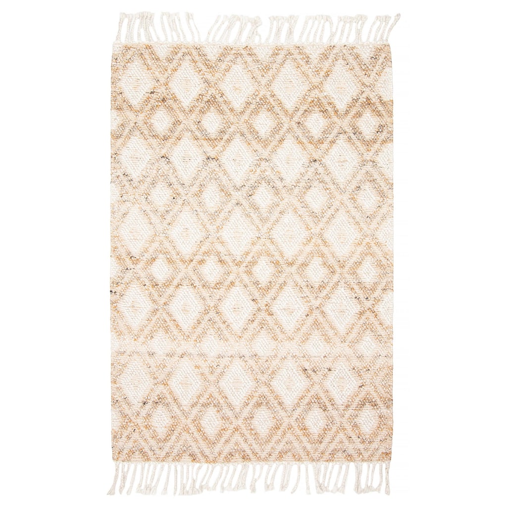 ECARPETGALLERY Braid weave Sienna Brown Wool Rug - 5'0 x 7'7