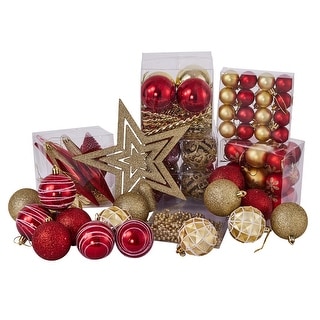 102 Pieces Christmas Ball Glitter Ornaments Decorations - Bed Bath ...