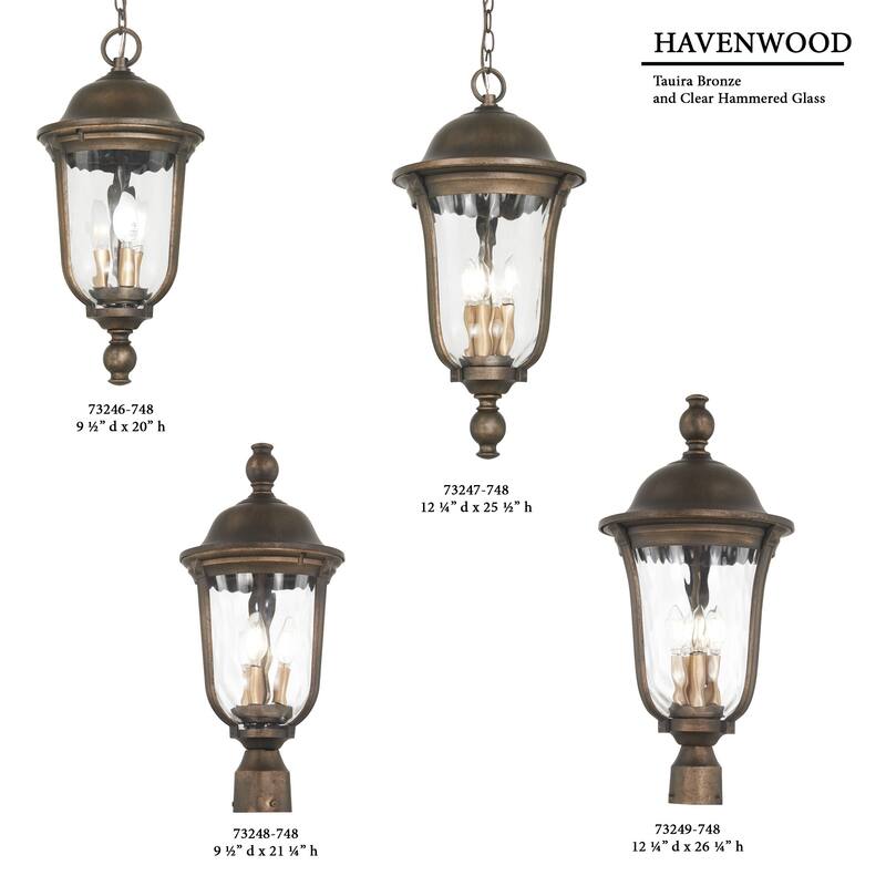 The Great Outdoors Havenwood 3 Light 10" Wide Outdoor Taper Candle
