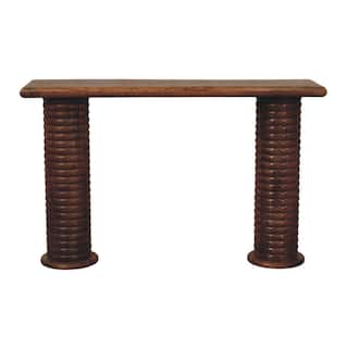 Artisan Furniture Solid Wood Sculpted Leg Console, Brown
