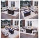 preview thumbnail 20 of 22, 10-Seat Patio Sectional sofa set, E-coating Steel frame Conversation Sets with Built-in Side Table , Grey Cushion