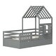 preview thumbnail 18 of 16, Twin Size House Bed w/ 2 Storage Drawers & Guardrails, Playhouse Bed w/ Roof and Window, Wooden Bed for Girls & Boys, White