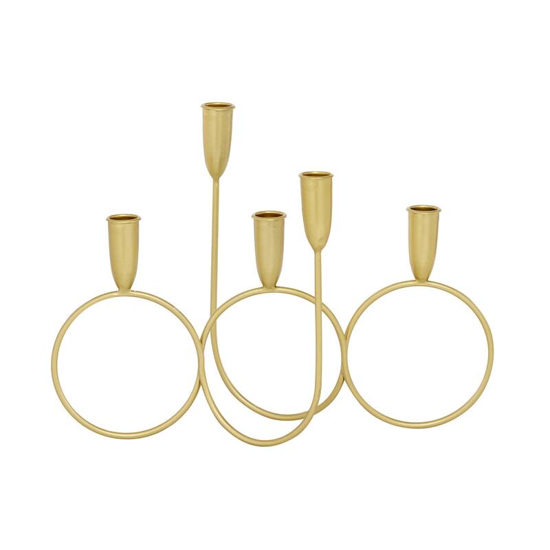 CosmoLiving by Cosmopolitan Gold Metal Candelabra