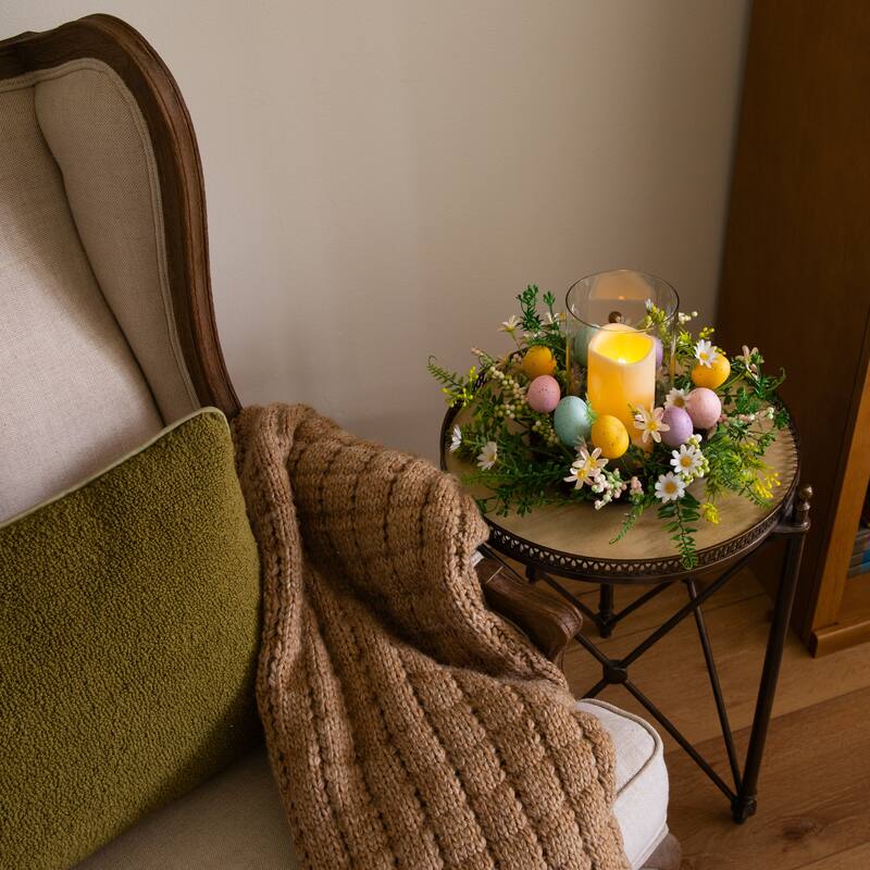 8-in Artificial Easter Candle Holder Arrangement