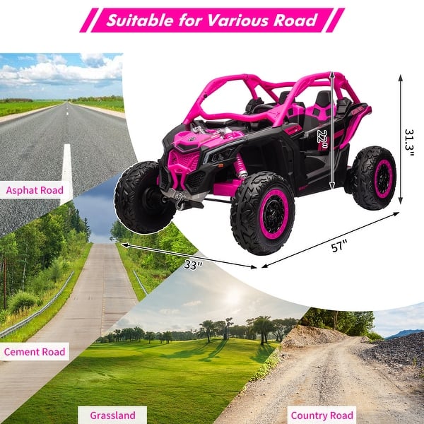 dimension image slide 3 of 5, 2 Seats Ride on UTV with Remote Control for Kids