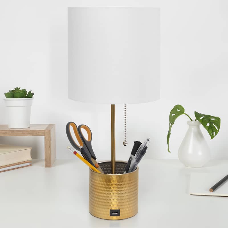 18.5" Sleek And Functional Stylish Accent Table Lamp With Usb Charging Port, For Living Room, Entryway, Office, Bedroom, Black W