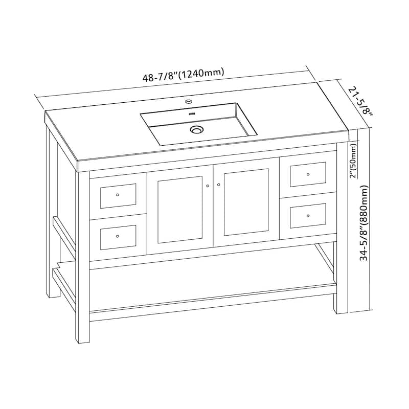Winslow 48" Single Bathroom Vanity Set