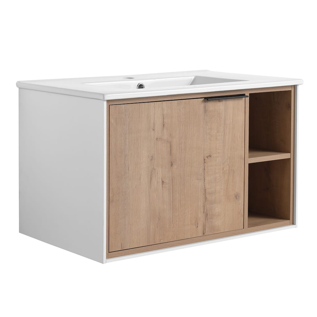Eco-Friendly Floating Bathroom Vanity with Stylish Design and Ample Storage - 29.33"x17.94" - 29.33in L