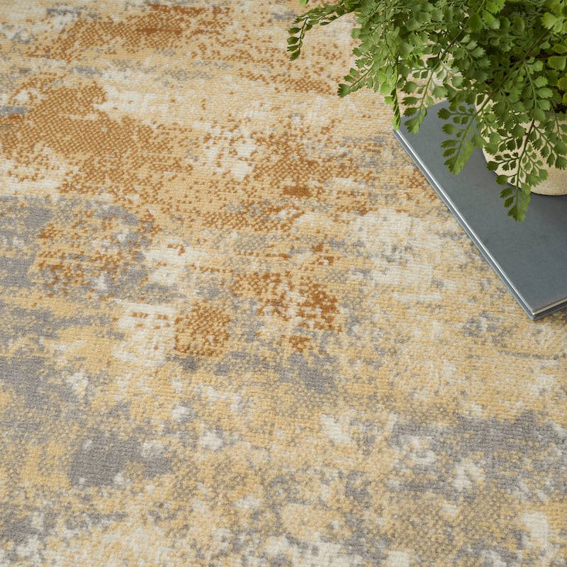 Nourison Grafix Indoor Beige Abstract Area Rug