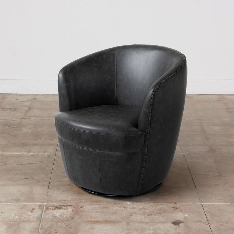 PU Leather Swivel Accent Chair Barrel Chair