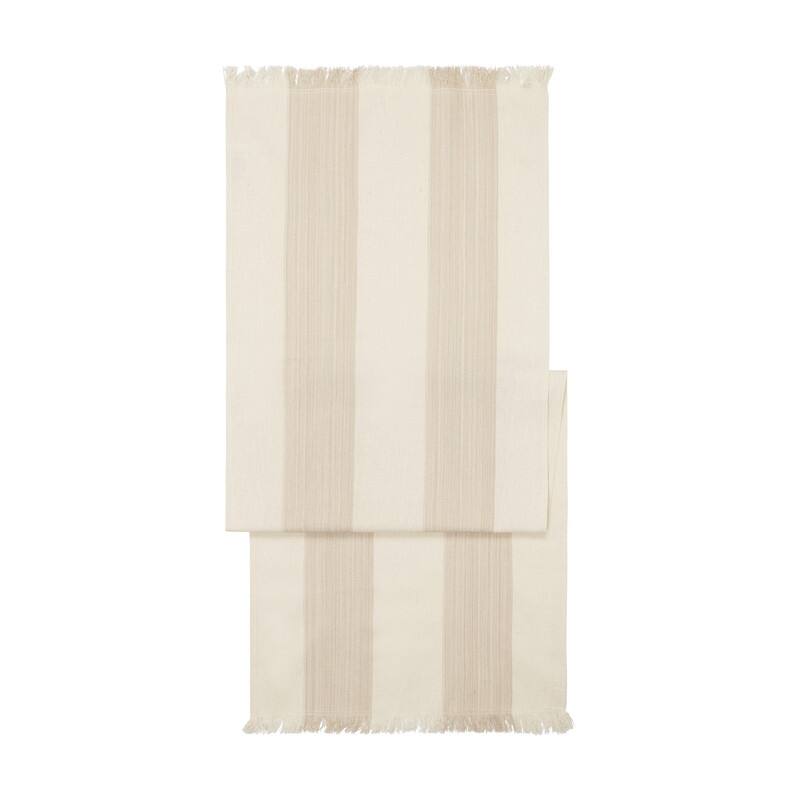 French Home 18" x 57" Cream and Tan Striped Runner - 18" x 57"