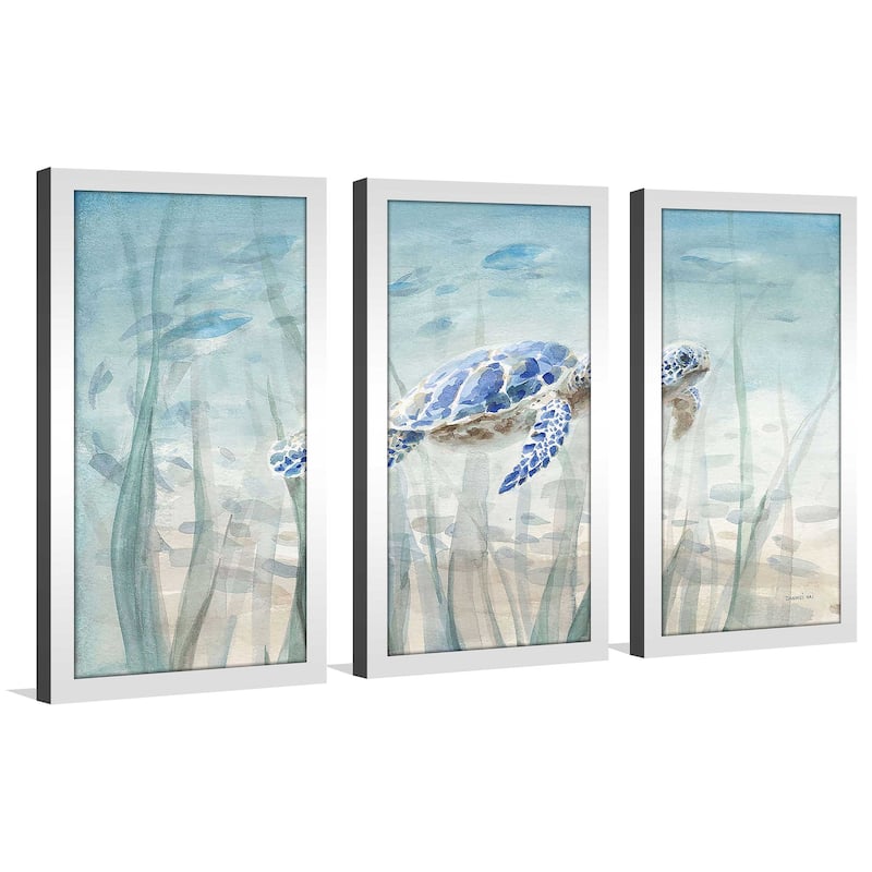 "Undersea Turtle" by Danhui Nai 3 Piece Print on Acrylic