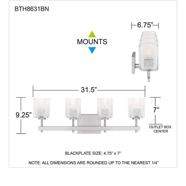 Brenthouse 4-Light Brushed Nickel Bath Light