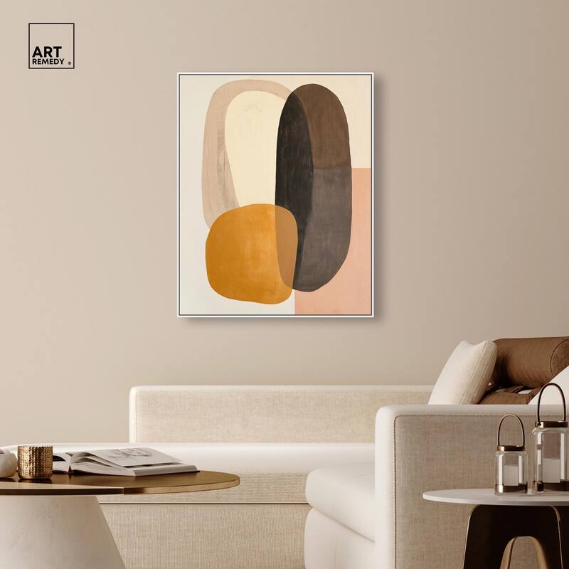 Burnt Ochre Orbit Canvas by Art Remedy