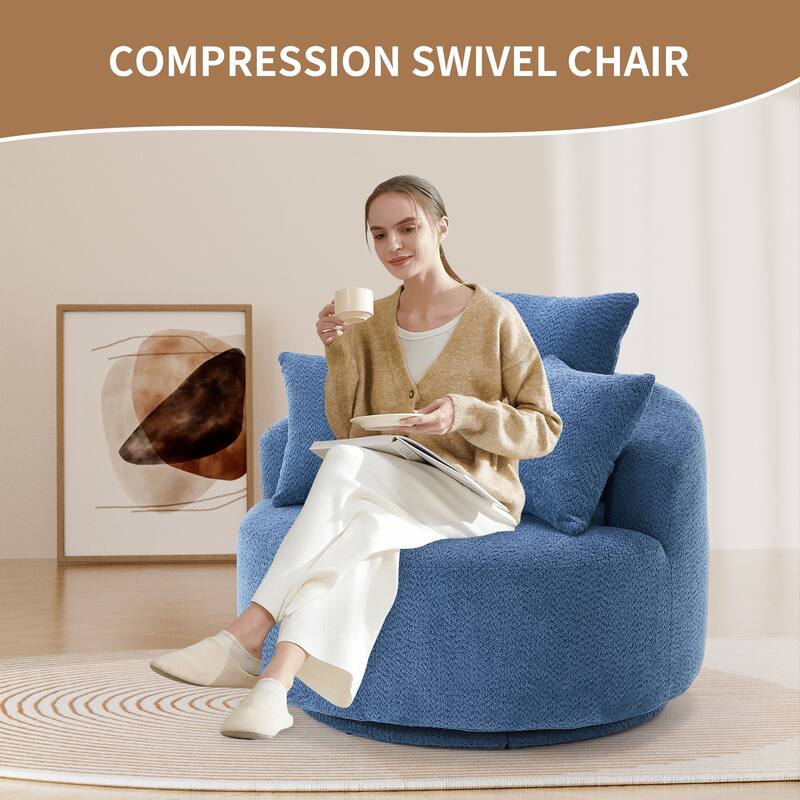 Single Seat Full Sponge Compression Swivel Chair Single Sofa