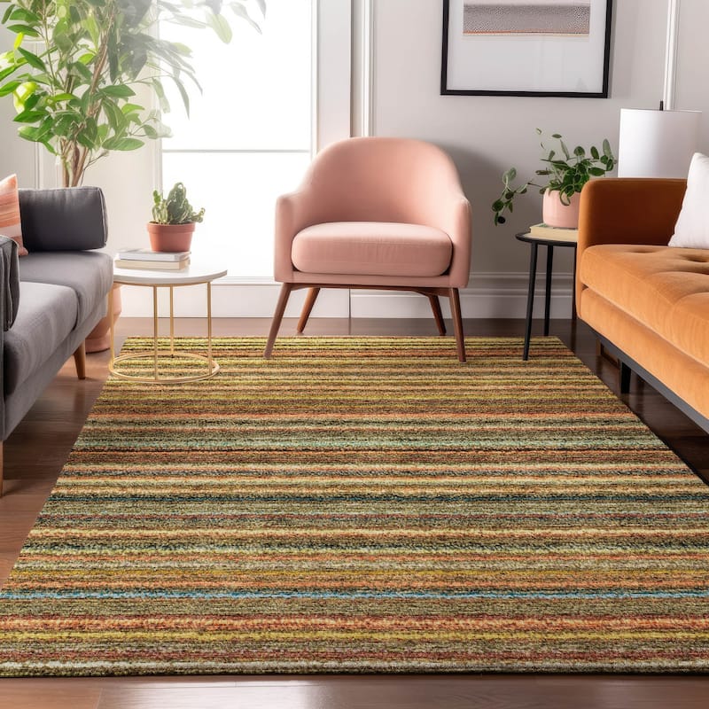 Premium Washable Super Soft Stripe Mayfield Rug - Coral - 2' 6" x 3' 10" - Rectangle