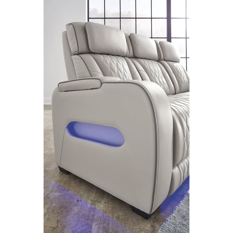 Signature Design by Ashley Boyington Gray Power Reclining Sofa - 86" W x 38.5" D x 44.5" H